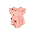 thumbnail image 1 of FEORJGP Toddler Little Baby Girl Summer Romper 0 3M 6M 12M 18M Infant Fly Sleeve Jumpsuit Carrot Print Button Front Bodysuit Newborn Kids Fashion Cute Sweet Comfy Playsuit for Daily Vacation, 1 of 7