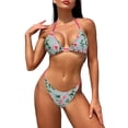thumbnail image 1 of FEORJGP Women Beach Bikini Set Ladies Sleeveless Tie-up Bra Bustier with Low Waist Briefs Thong Bathing Suit 2-piece Swimsuit Sexy Fashion Swimwear, 1 of 7