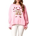 thumbnail image 1 of FEORJGP Women Christmas Cute Sweatshirts Long Sleeve Pullovers Sequin Candy Cane Print Jumpers Crew Neck Hoodies Loose Casual Spring Fall Tops Streetwear, 1 of 8