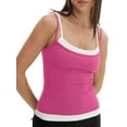 thumbnail image 1 of FEORJGP Women Fake Two-Pieces Camisoles XS-L Sleeveless Vest Double Spaghetti Strap Shirt Blouses Backless Tank Tops Ladies Cool Sexy Slim Summer Tops Streetwear, 1 of 7