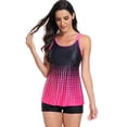 thumbnail image 1 of FEORJGP Women Summer 2 Piece Tankini Sets Sleeveless Camisole Dot Print U-Neck Tunic Tops and Elastic Shorts Ladies Fashion Casual Swimsuit for Beachwear Bathing Suit, 1 of 7