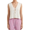 thumbnail image 1 of FEORJGP Women Summer Knitted Tank Tops Ladies V-Neck Basic Vests Casual Sleeveless Waistcoats Loose Comfy Tie Front Shirt Fashion Knitwear Tops Summer Streetwear for Daily Vacation Beachwear, 1 of 7