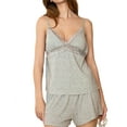 thumbnail image 1 of FEORJGP Women Summer Pajamas Set Ladies 2 Pieces Loungewear Suits Sleeveless Camisoles V-Neck Vest Backless Lace Trim Tank Tops and Shorts Sleepwear Outfits Soft Cute Nightwear, 1 of 7