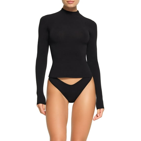 FEORJGP Women's Basic Jumpers Long Sleeve T-shirt High Neck Pullover Solid Color Slim Fit Tops Casual Streetwear for Spring Autumn