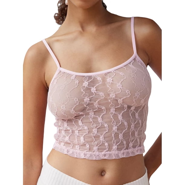FEORJGP Women's Summer Sexy Camisole Sheer Mesh Cami Tops