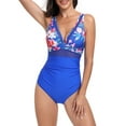 thumbnail image 1 of FEORJGP Women's Summer Swimwear Ladies Onepiece Swimsuit Sleeveless V Neck Jumpsuit Solid Color/Floral Bathing Suit Monokini Beachwear, 1 of 7