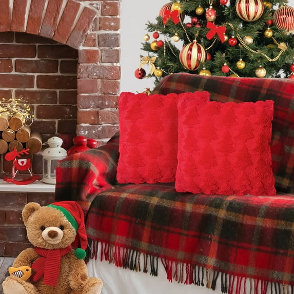 FEOYA 1 Pcs Sofa Throw Pillow Covers Soft Pillowcase Plush Pillow Covers Pillow Cover with Embroidery Solid Color Bed Living Room Decorations Farmhouse 45*45CM