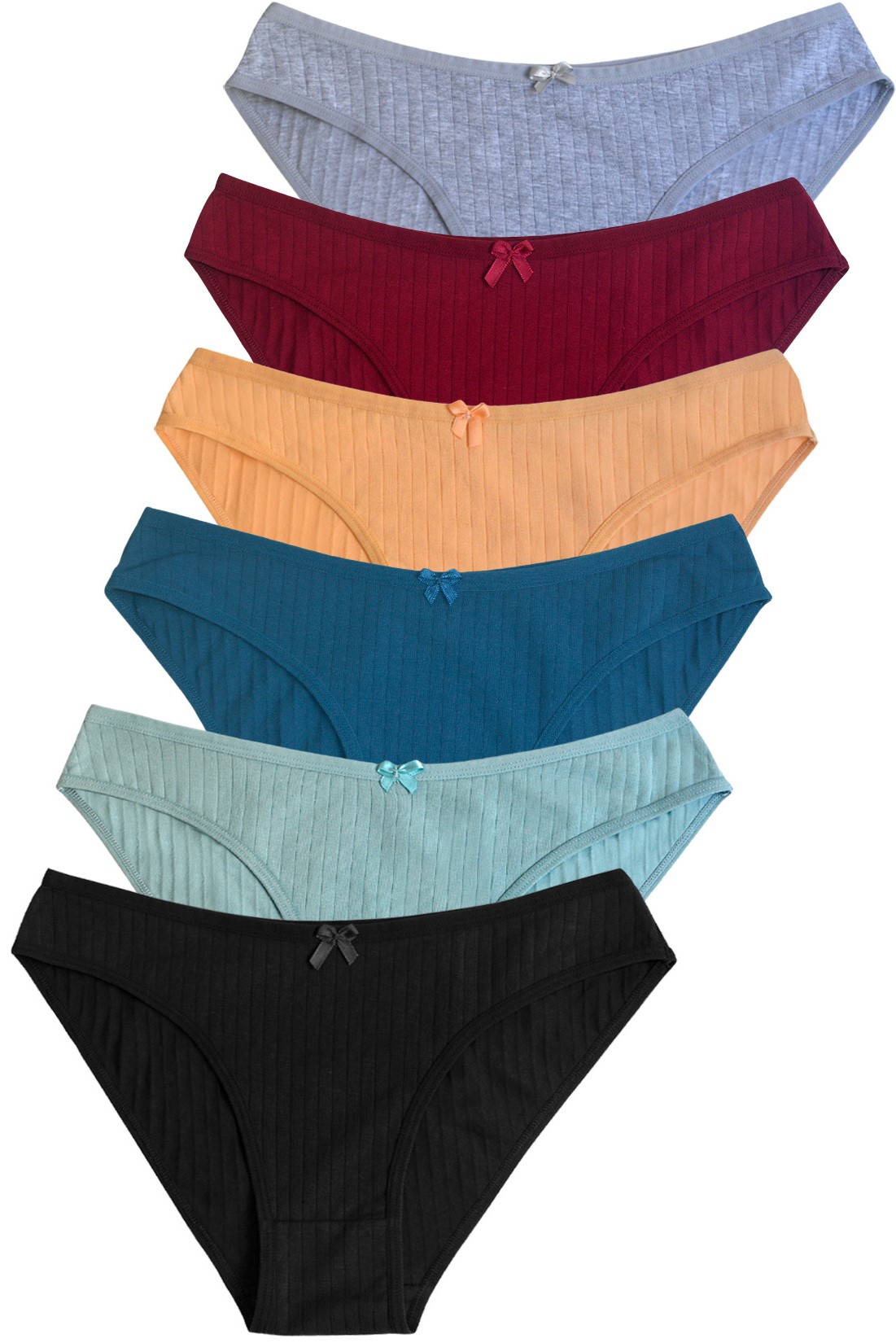 FEOYA 6 Pack Cotton Underwear For Women Ladies Breathable Panties Soft 