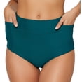 thumbnail image 1 of FEOYA Bikini Bottoms for Women Tummy Control Ladies High Waisted Swim Shorts Full Coverage Bathing Suit with Pockets Summer Swimwear for Gym Swimming Active Yoya L Green, 1 of 7
