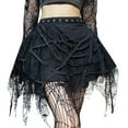 thumbnail image 1 of FEOYA Black Gothic Skirts High Waist Punk Skirt Women Plaid Pleated Mini Goth Skirt A-line Short Lace Skinny Steampunk Y2k Skirts Half Casual Summer, 1 of 6