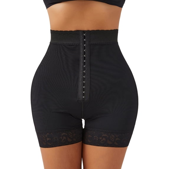 FEOYA Body Shaper Shorts for Women Tummy Control Shapewear Butt Lifter Panties High Waisted Slimming Underwear Faja Colombianas Moldeadoras XL Black