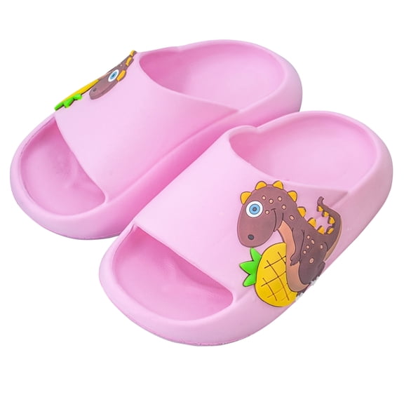 FEOYA Child Summer Slippers Unisex Bathroom Shower Shoes Boys Girls Quick Drying Non-Slip Beach Pool Sandals Kids Cute Dinosaur Open Toe Indoor Outdoor Slippers