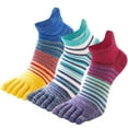 thumbnail image 1 of FEOYA Crew Toe Socks for Men Pack of 3 Five Toe Socks Male Running Toe Socks Cotton Athletic Toe Socks for Outdoor Autumn Winter Sports Spring Sports M, 1 of 6