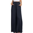 thumbnail image 1 of FEOYA Drawstring Palazzo Pants for Women Casual Wide Leg Trousers High Waist Flare Pants Loose Flowy Pants with Pockets Elastic Waist Spring Summer XL, 1 of 7