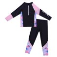 thumbnail image 1 of Happy Cherry Girls Two Piece Swimsuit Long Sleeve Rash Guard zipper front Bathing Suit Athletic Surf Swimsuit Spring Quick Dry Swimwear Summer Beach Swimming Clothing 7-8 Y, 1 of 6
