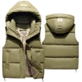 thumbnail image 1 of FEOYA Kids Puffer Sleeveless Jacket Toddler Winter Vests Boy Outdoor Vest Girls Hooded Vest Down Waistcoat Gilet Outerwear with Pockets Bodywarmer Cotton Padded for 8-9 Years, 1 of 6