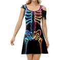 thumbnail image 1 of FEOYA Ladies Skeleton Bones Dress Women's 3D Digital Printed Dress Costume Anatomy Irregular Dress XL, 1 of 6