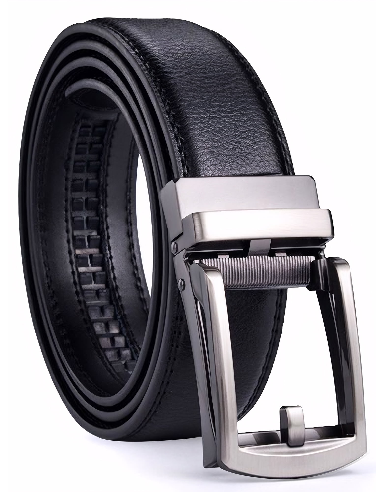 Personalized Men's Leather Belt With Name Buckle - Custom Dress Belt For Dad, Gift For Father's Day