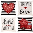 thumbnail image 1 of FEOYA Linen Pillows Cover 18x18 Inch Throw Pillow Cases Valentine 's Day Pillowcases Printed Pillow Covers Sofa Cushion Covers for Holiday Couch Home Indoor Outdoor Decorations Bedroom, 1 of 7