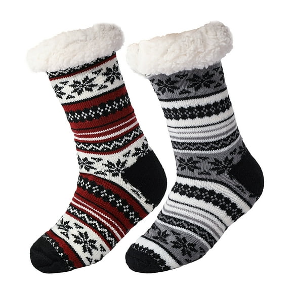 FEOYA Men's Cozy Slipper Socks Winter Thermal Socks Grip Socks Stockings Floor Socks Warm Socks Extra Thick Socks Breathable Fleece Lining for Home Bed Hiking Business Sleeping Walking Outdoor Cabin