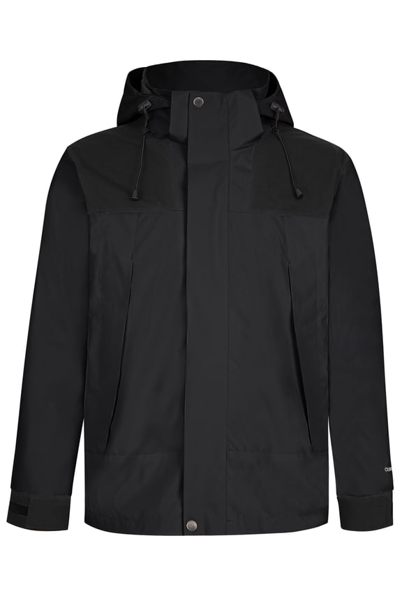 Men's Outdoor Rain Jackets Lightweight Waterproof Rain Coat Windproof Hooded Raincoat Windbreaker Jacket for Cycling Running Golf Hiking XL Black