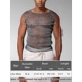 thumbnail image 1 of FEOYA Men's Sheer Shiny Sliver Tank Top Mesh See Through Sleeveless Sparkly Disco Rave Outfit Sexy Nightclub Vest, 1 of 1