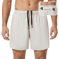 thumbnail image 1 of FEOYA Men's Summer Sweat Shorts Male Breathable Quick-Dry Inter Drawstring Basketball Shorts Elastic Waist Training Shorts Lightweight Gym Shorts with Pockets XXL Beige, 1 of 9