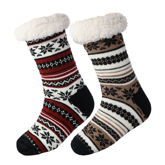 FEOYA Men's Warm Winter Socks Grip Socks Stockings Thermal Socks Extra Thick Slipper Socks Cozy Floor Socks Breathable Fleece Lining for Home Hiking Business Bed Outdoor Walking Sleeping Cabin