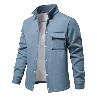 FEOYA Mens Button Down Cardigan Lapel Collar Jacket Waffle Knit Jacket Cotton Cardigan with Pocket Padded Casual Cardigan Knitted Coat Long Sleeve Spring Fall Winter Clothes L