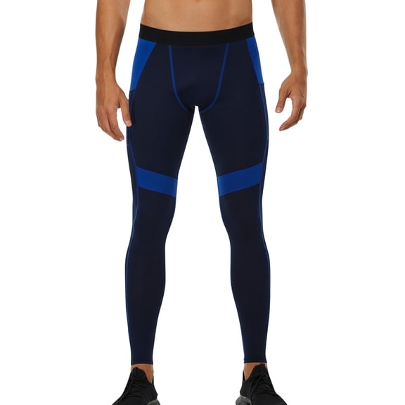 FEOYA Mens Compression Trousers Athletic Pants Running Tights Leggings Cycling Underpants Yoga Pants Quick Drying 2 Pocket for Golf Cycling Training Sport Basketball Workout Football Gym S