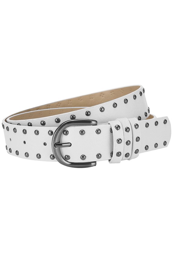 Punk Studded Belt for Women Gothic Studded Belt Glam Ladies Y2k Belt PU Leather Adjustable Goth Rock Rivets Belt for Rocker Jeans Steampunk Dresses Outfits