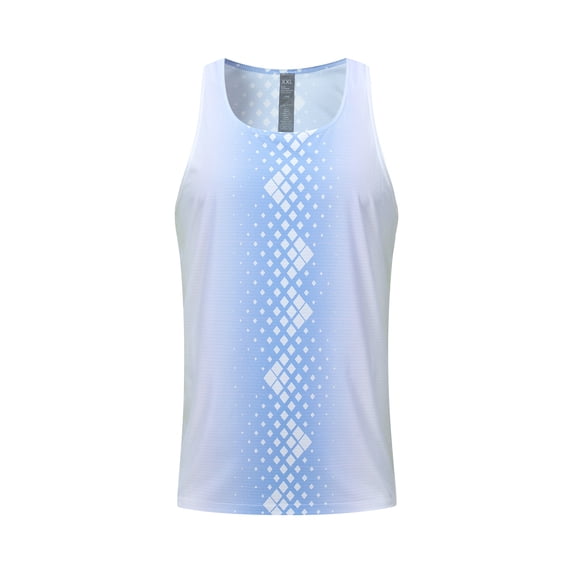 FEOYA Running Tank Top Mens Quick Dry Breathable Sleeveless Race Undershirts Male Gradient Gym Muscle Tee Sweatshirt Marathon Workout Ultra Lightweight T-Shirts Casual Athletic Vest L