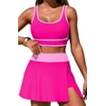 thumbnail image 1 of FEOYA Surf Suit Women Bikini Set Push Up Halter Swimsuit Tankini Modest Swimwear Bathing Suits Two Piece Pink S, 1 of 6