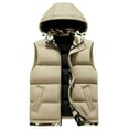 thumbnail image 1 of FEOYA Warm Gilets for Men Winter Waistcoat Body Warmer with Hood Windproof Sleeveless Jacket Outdoor Vest Outerwear Gilets Cotton Padded 2 Pocket for Hiking Golf Travelling XL, 1 of 6