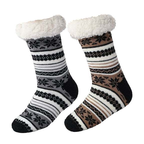FEOYA Warm Slipper Socks for Men Thermal Winter Socks Grip Socks Stockings Floor Socks Extra Socks Thick Cozy Fleece Socks Breathable for Outdoor Bed Home Hiking Sleeping Business Walking Cabin