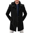 thumbnail image 1 of FEOYA Winter Overcoat for Men Wool Trench Coat Peacoat Jacket Business Coat Thick Outwear Coat with Hood Casual Single Breasted Jacket M, 1 of 6