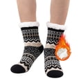 thumbnail image 1 of FEOYA Women Fuzzy Slipper Socks Winter Warm Socks With Grippers Cozy Non - Slip Cabin Sock Sherpa Lined for New Year Christmas Gift Outdoor Activities, 1 of 9