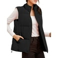 thumbnail image 1 of FEOYA Women's Outerwear Vests Warm Sleeveless Jacket Stand Collar Vest Bodywarmer Quilted Vest with Pockets Sport Gilet Winter Waistcoat Padded Coat Zip Up Lightweight Casual for Athletics Outdoor S, 1 of 6