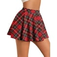 thumbnail image 1 of FEOYA Womens Pleated Skirt School Ladies Uniform Skirt Plaid Mini Skater Skirt Cheer Skirt High Waist Casual Slimming A Line Skirt L, 1 of 7