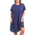 thumbnail image 1 of FEREMO 100% Cotton Nightgowns for Plus Size Women Oversized Night Shirts Short Sleeve House Dress Sleepwear with Pockets, 1 of 7
