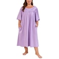 thumbnail image 1 of FEREMO 100% Cotton Nightgowns for Plus Size Women Pleated Soft Sleepwear with Pockets, 1 of 6