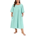 thumbnail image 1 of FEREMO 100% Cotton Nightgowns for Plus Size Women Pleated Soft Sleepwear with Pockets, 1 of 6