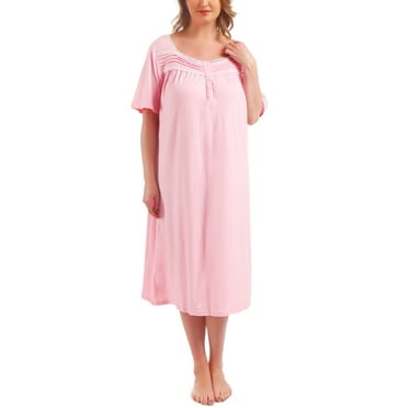 FEREMO 100% Cotton Plus Size Nightgowns for Women Short Sleeve Ladies Sleepwear