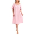 FEREMO 100 Cotton Plus Size Nightgowns for Women Short Sleeve Ladies Sleepwear
