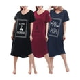 thumbnail image 1 of FEREMO Nightgown for Women Plus Size Long Sleepwear Printed Comfy Sleep Shirts 3 Pack (3X), 1 of 7