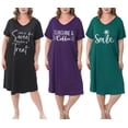 thumbnail image 1 of FEREMO Nightgown for Women Plus Size Long Sleepwear Printed Comfy Sleep Shirts 3 Pack, 1 of 6