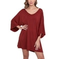thumbnail image 1 of FEREMO Nightgowns for Women Deep V Neck Sleepwear Oversized Half Sleeve Maternity Night Shirts, 1 of 5