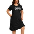 thumbnail image 1 of FEREMO Nightgowns for Women Plus Size Print Short Sleeve Sleepwear with Pockets, 1 of 5