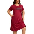 thumbnail image 1 of FEREMO Nightgowns for Women Plus Size Print Short Sleeve Sleepwear with Pockets, 1 of 5