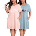 thumbnail image 1 of FEREMO Nightgowns for Women Printed Loungewear Dress With Pockets, 1 of 6